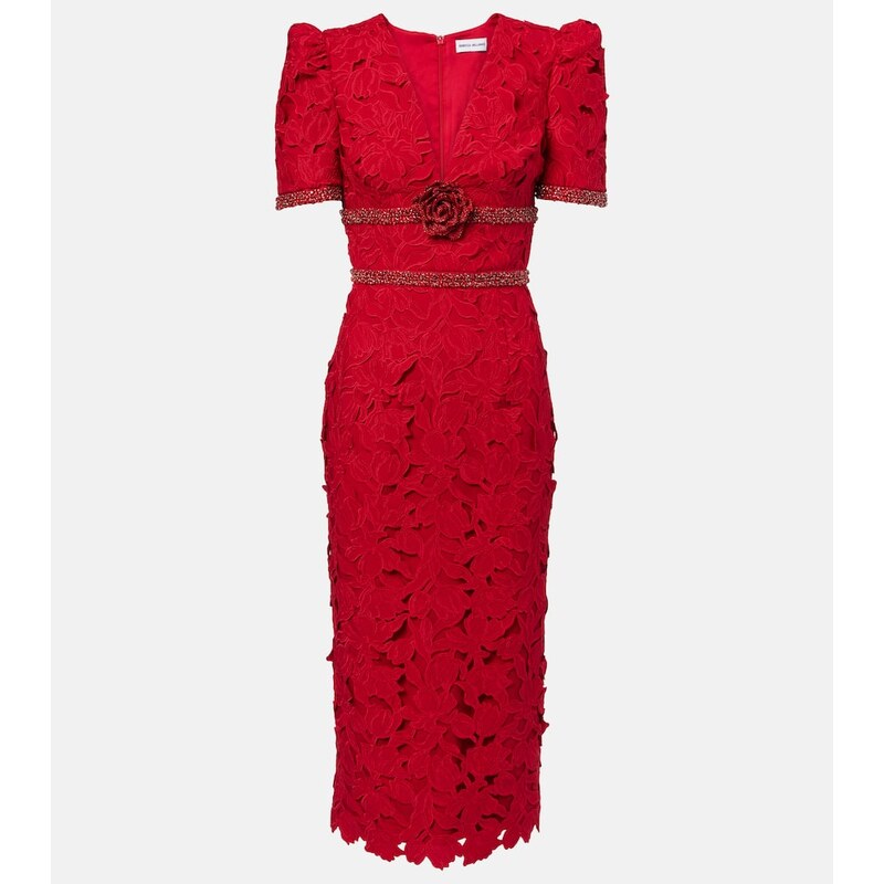 Rebecca Vallance Embellished lace midi dress