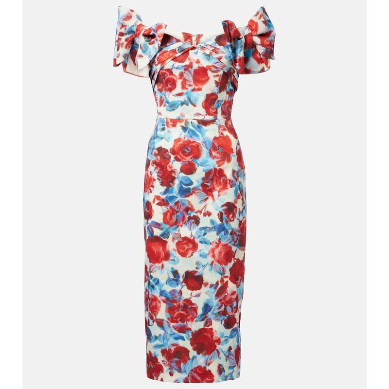 Rebecca Vallance Fleurette floral taffeta midi dress
