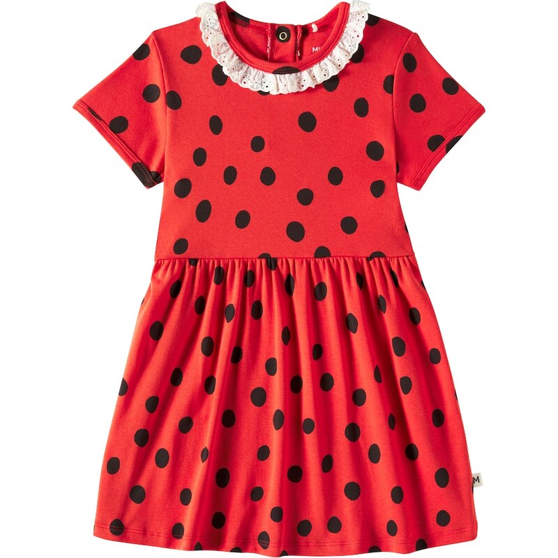 Mini Rodini Dots lace-trimmed cotton dress