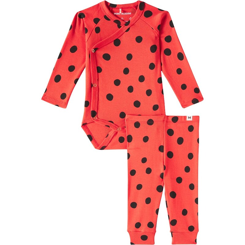 Mini Rodini Baby Dots cotton body and pants set