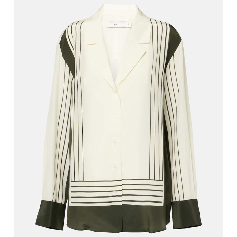 SIR Leilana striped silk crÃªpe de chine shirt