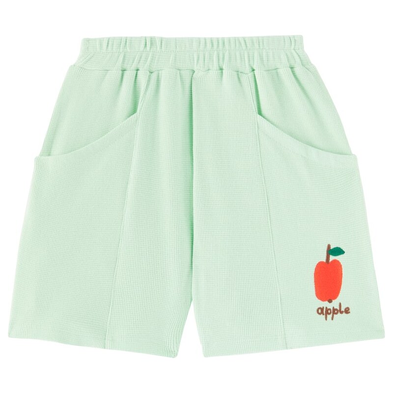 Jellymallow Apple waffle-knit cotton shorts