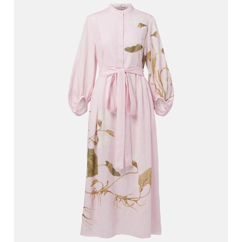 Erdem Printed linen midi dress