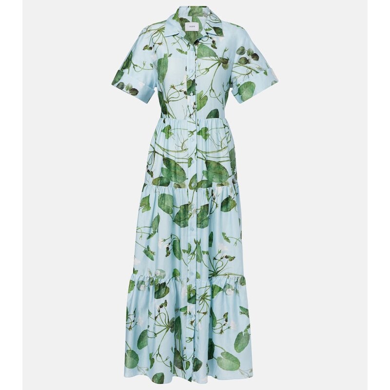 Erdem Tiered floral cotton midi dress