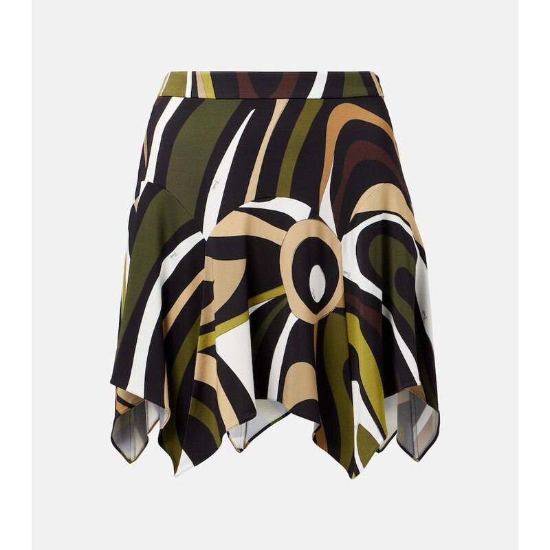 Pucci Marmo asymmetric satin jersey miniskirt