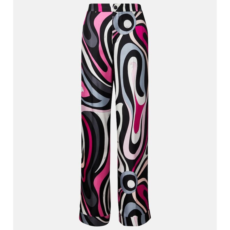 Pucci Marmo silk twill straight pants