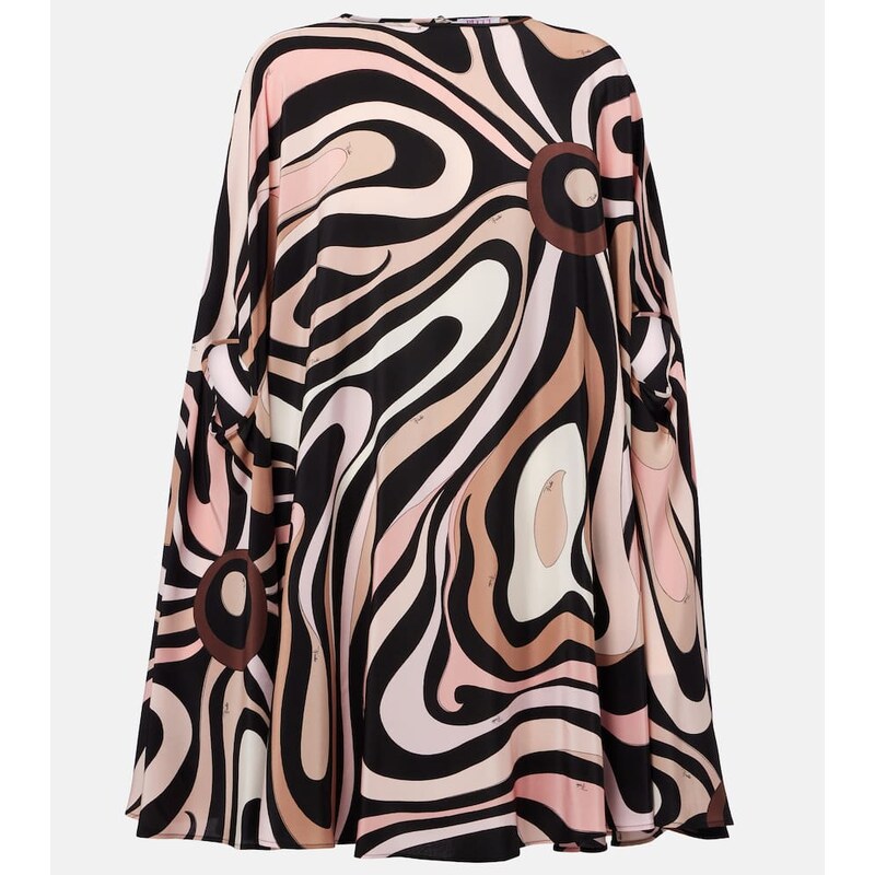 Pucci Marmo caped crÃªpe de chine minidress