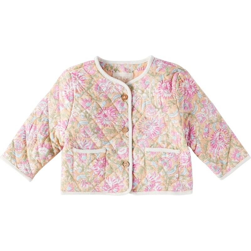 Louise Misha Baby Astrid quilted floral cotton voile jacket