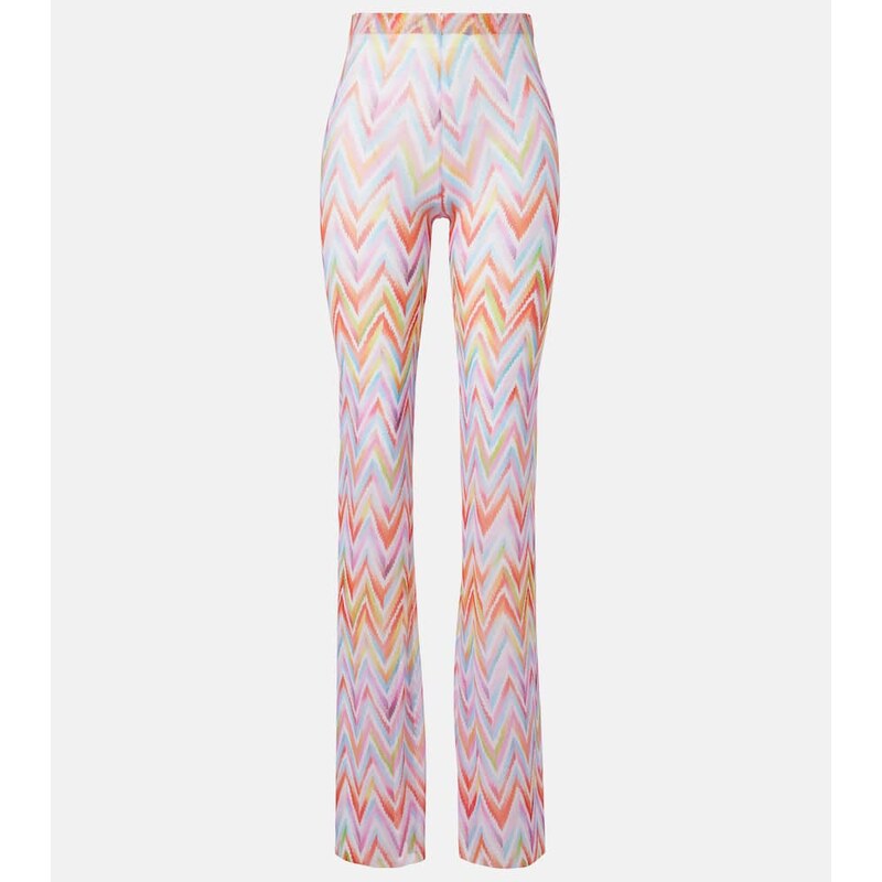 Missoni Zigzag printed tulle straight pants