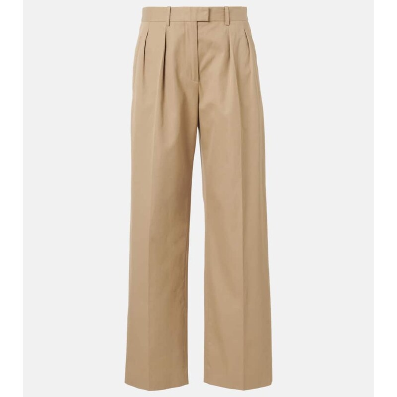 The Row Alfidis cotton and cashmere wide-leg pants