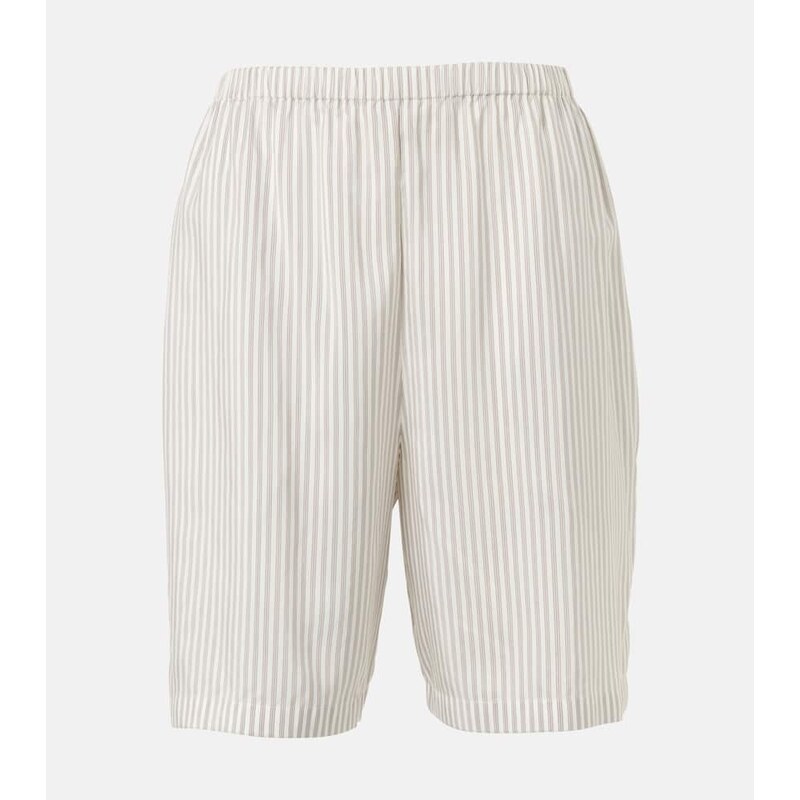 The Row Zinnia striped silk shorts