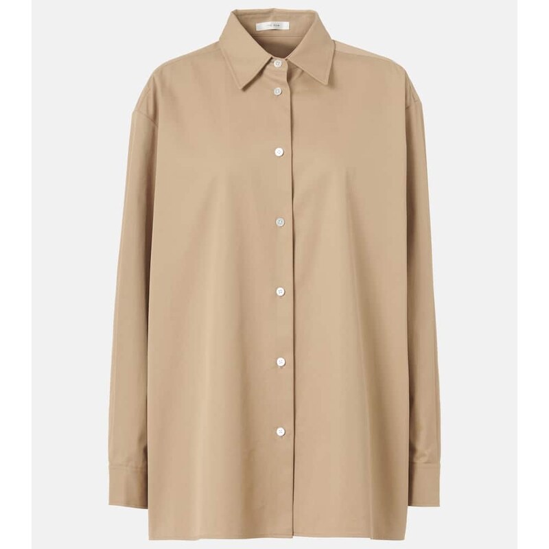 The Row Tansy cotton and cashmere shirt