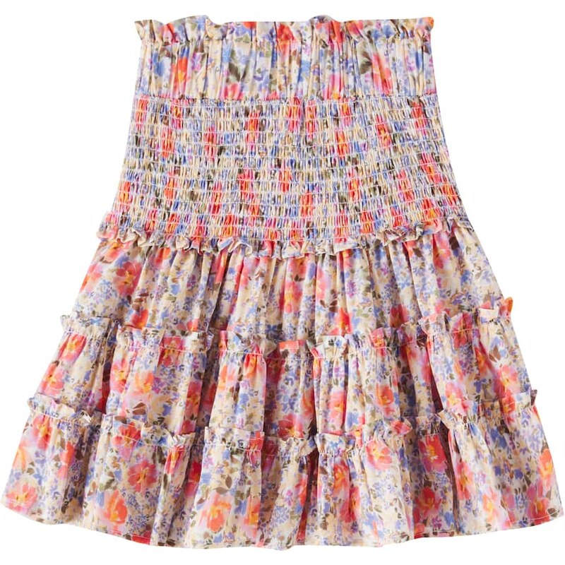 Petite Amalie Floral tiered cotton voile skirt