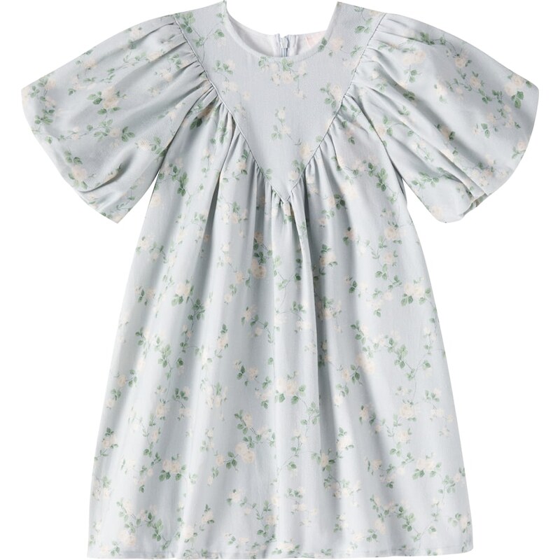 Petite Amalie Floral cotton chambray dress