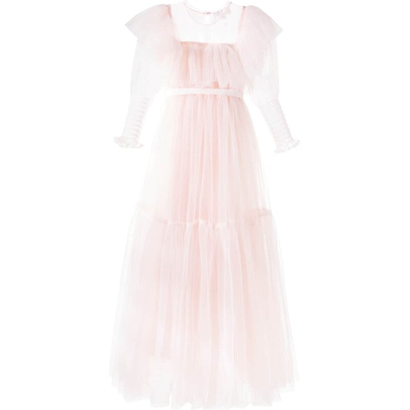 Petite Amalie Glitter ruffled tulle dress