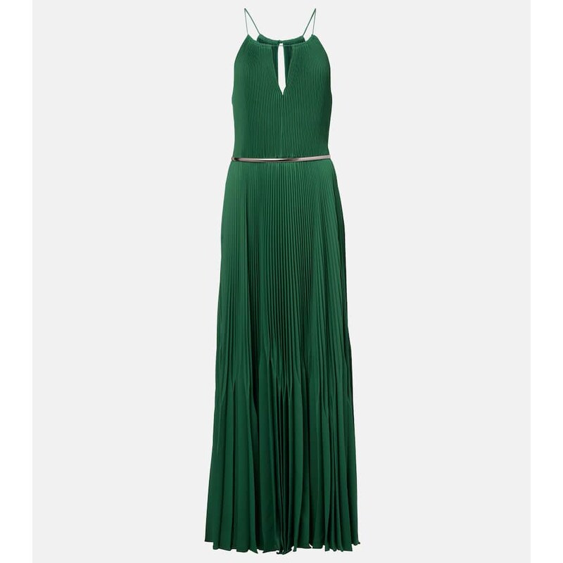 Max Mara Gersa plissÃ sablÃ georgette gown