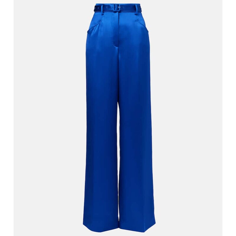Gabriela Hearst Norman silk tweed wide-leg pants