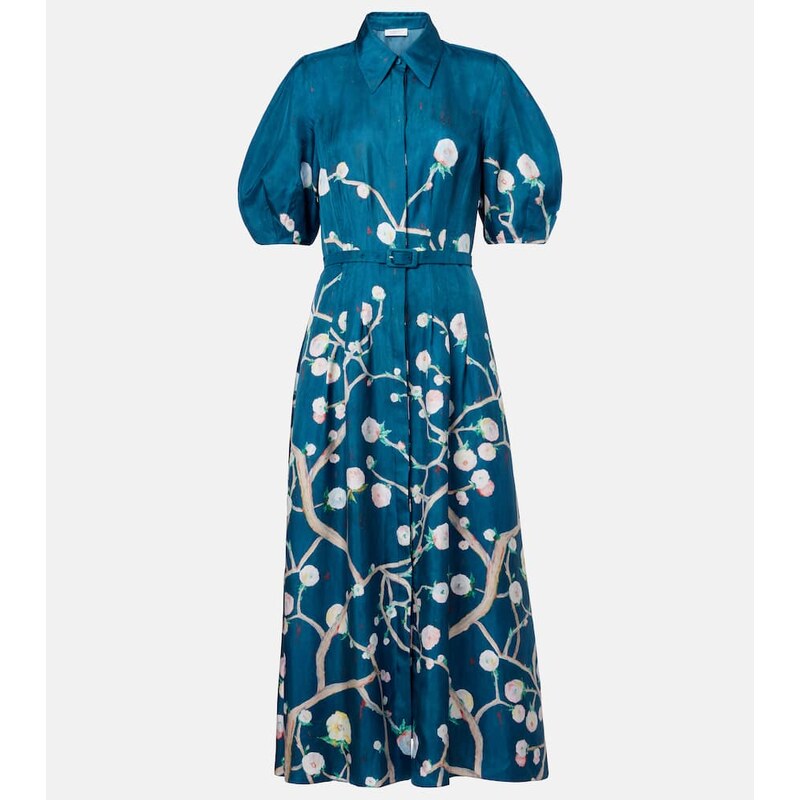 Gabriela Hearst Maude floral silk shirt dress
