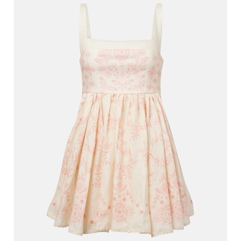Agua by Agua Bendita Hierbabuena Floritura linen minidress