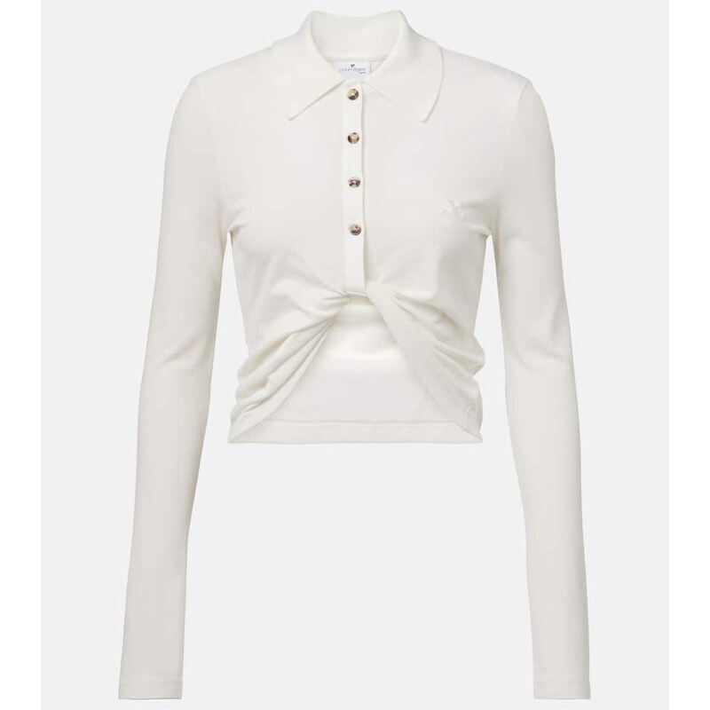 Courrèges Cropped cotton shirt