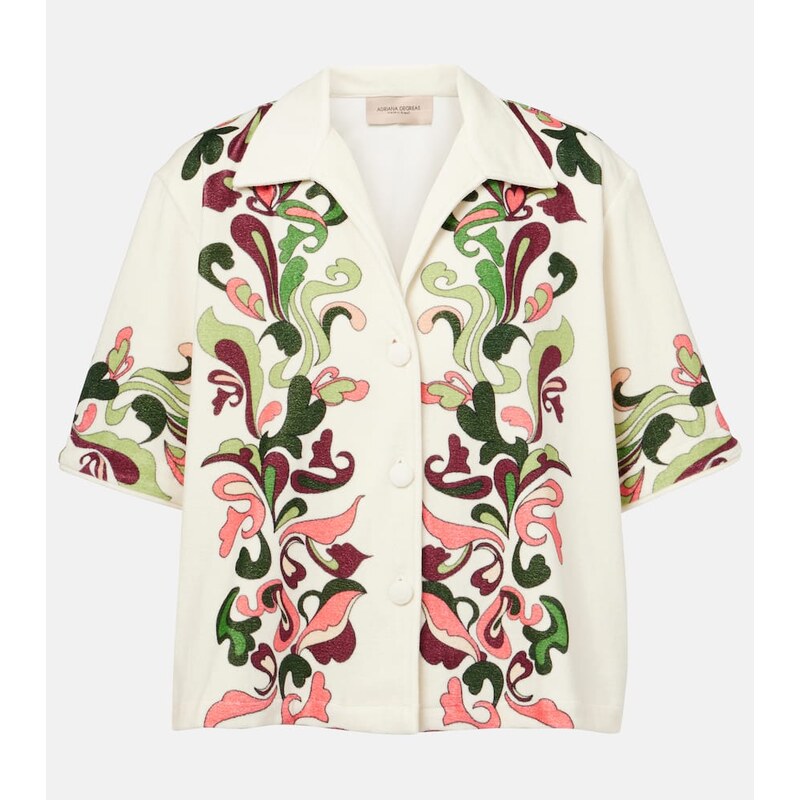 Adriana Degreas Inamorata cotton-blend bowling shirt