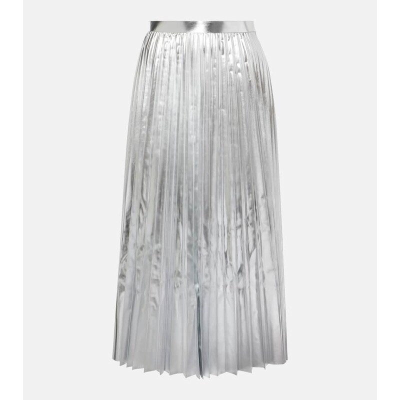 Junya Watanabe Pleated metallic-effect midi skirt