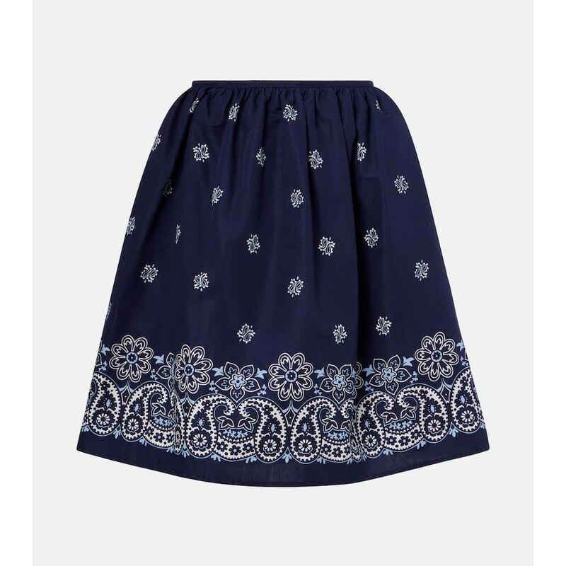Miu Miu Bandana cotton and linen miniskirt