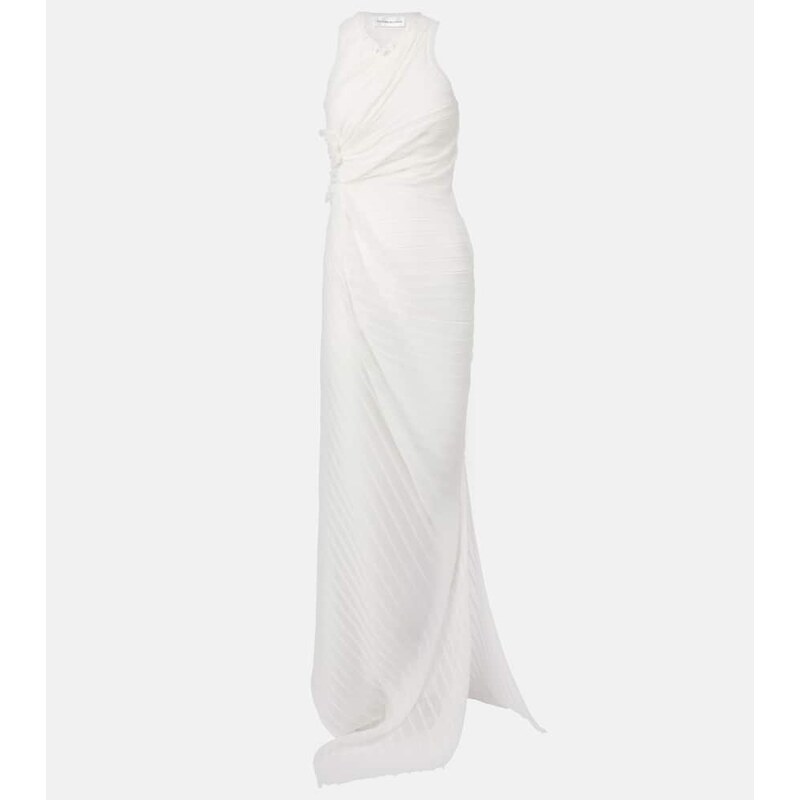 Victoria Beckham Gathered cotton-blend maxi dress