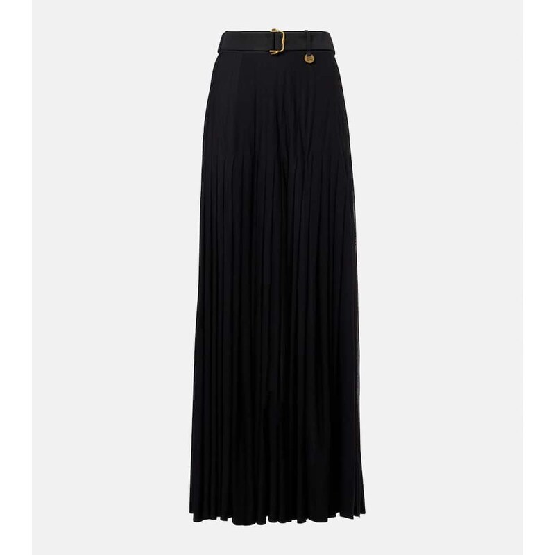 Burberry Pleated cotton-blend maxi skirt