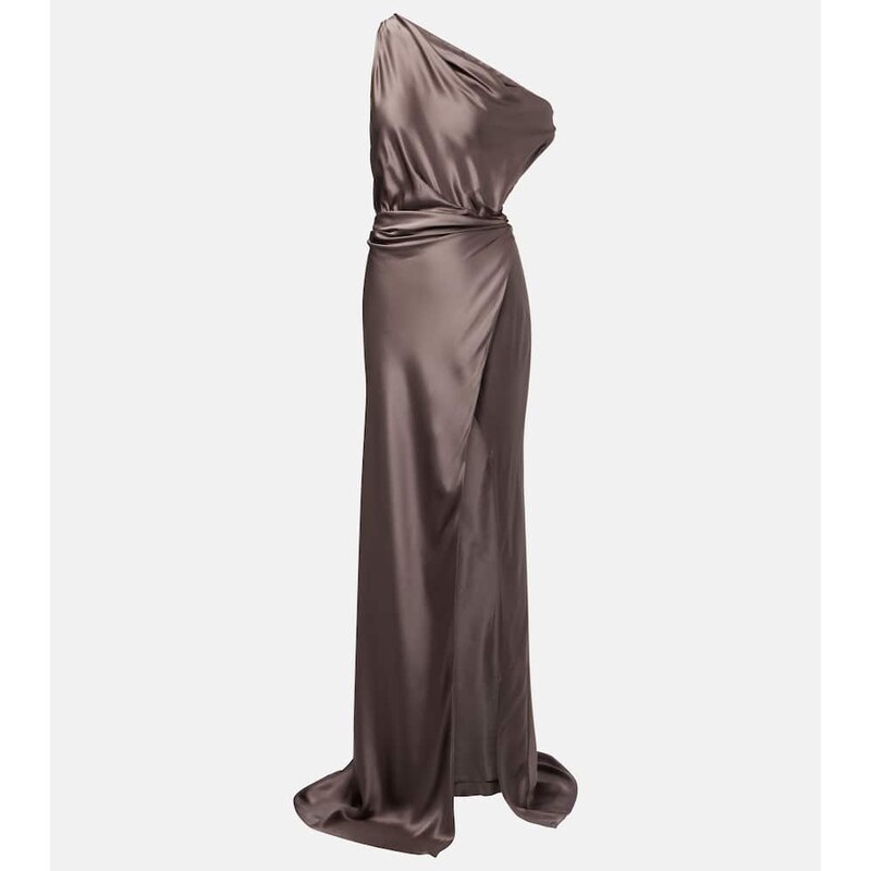 The Sei Draped one-shoulder silk satin gown