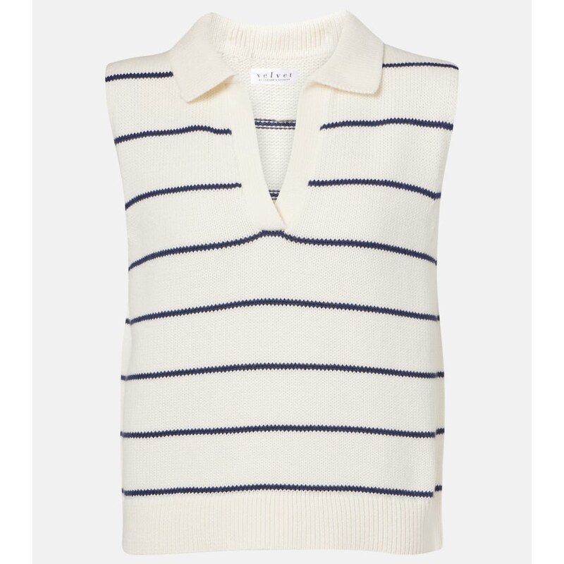 Velvet Nayla cotton and cashmere sweater vest