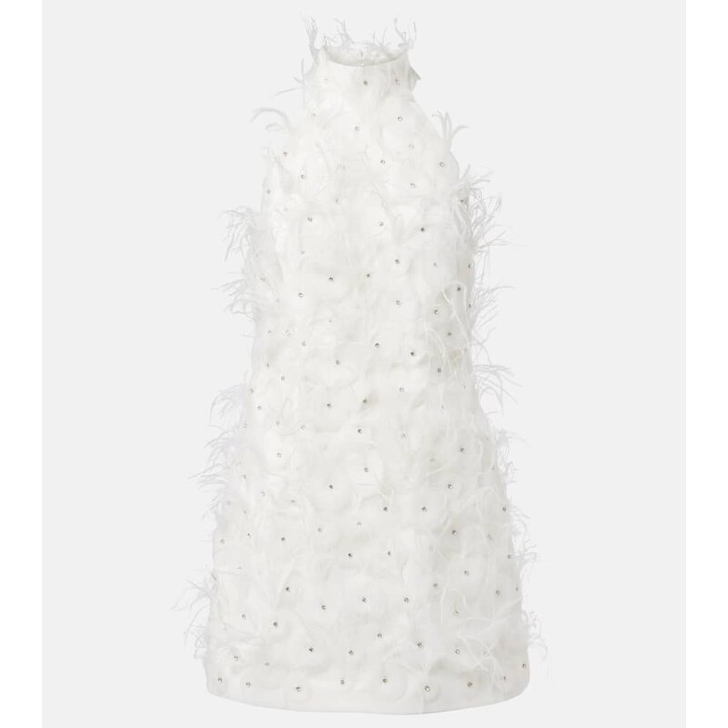 Rebecca Vallance Bridal Meha feather-trimmed minidress
