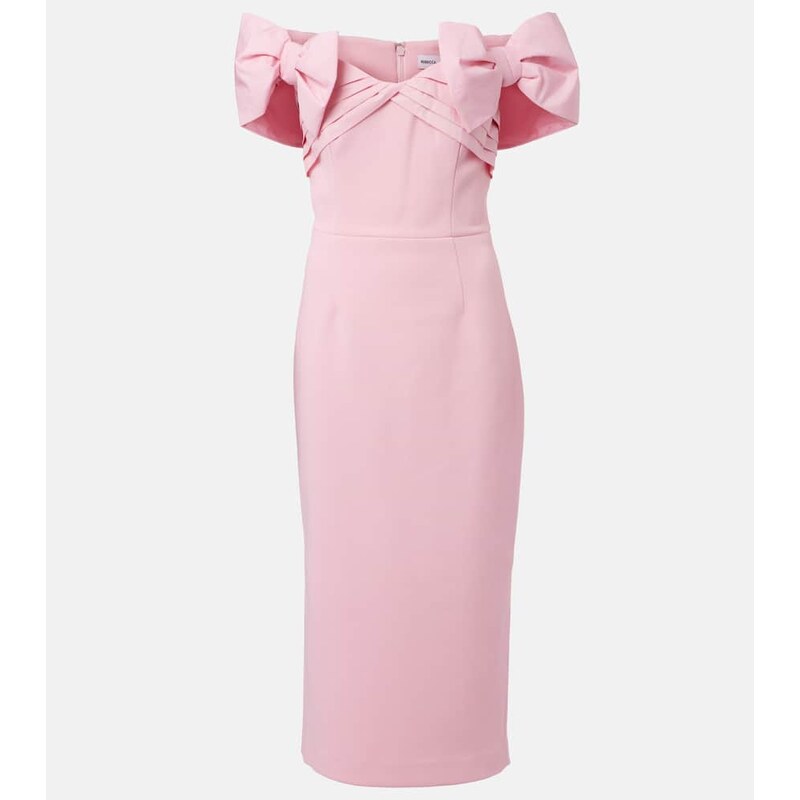 Rebecca Vallance Isabella bow-detail crÃªpe midi dress