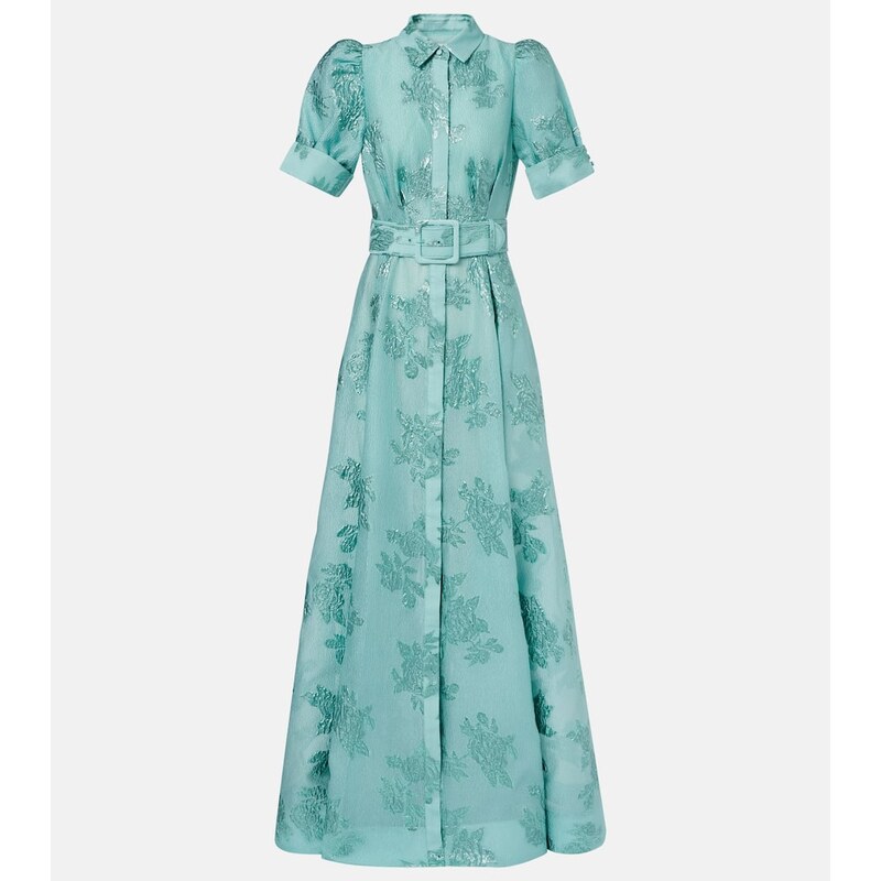 Rebecca Vallance Benette belted brocade shirt dress