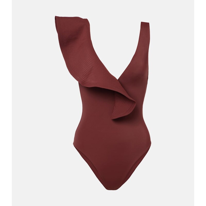 Johanna Ortiz Boleros asymmetric ruffled swimsuit