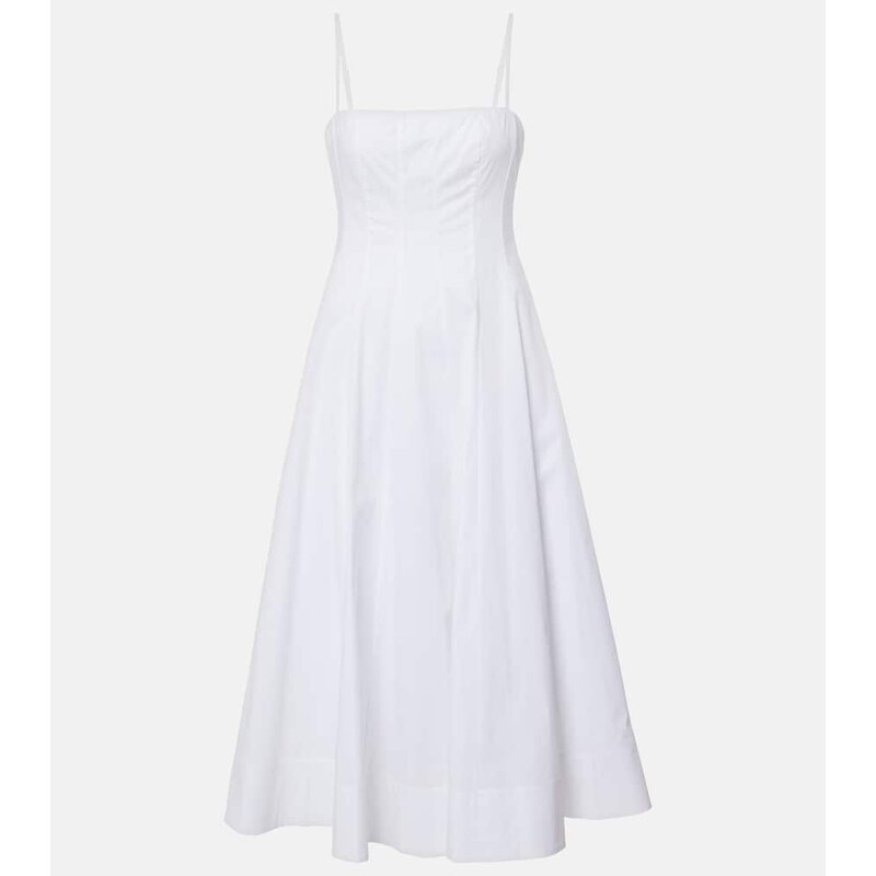 Staud Wylie corset cotton midi dress