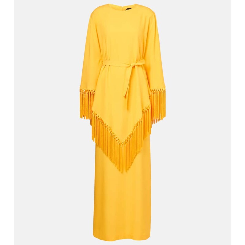 Taller Marmo Fringed crÃªpe cady kaftan