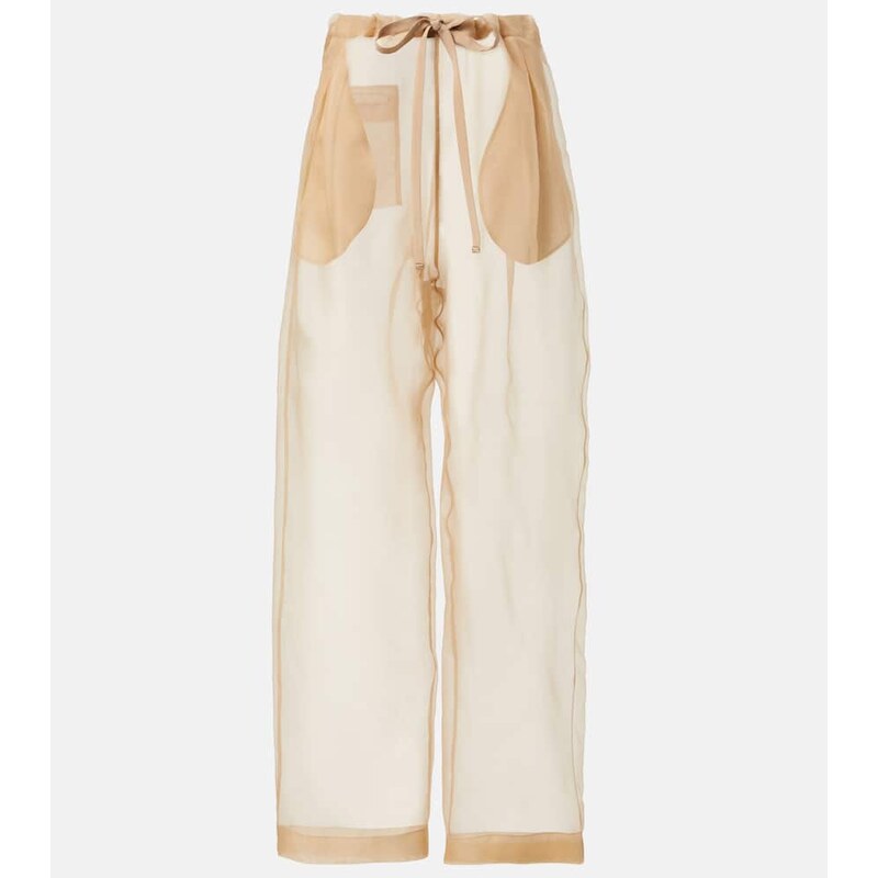 Khaite Trenton silk organza wide-leg pants