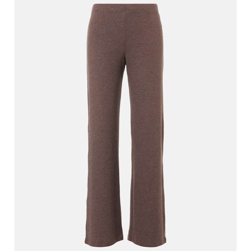 Leset Lauren mid-rise jersey wide-leg pants