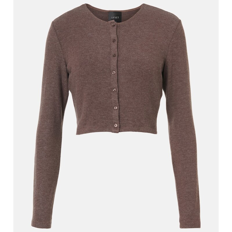 Leset Lauren cropped jersey cardigan