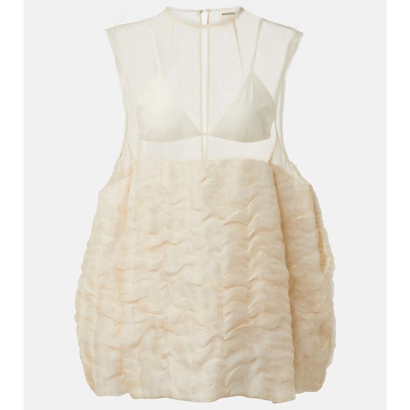 Khaite Blair linen and silk-blend minidress