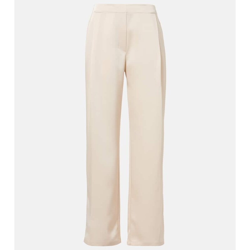 Leset Barb pleated high-rise satin pants