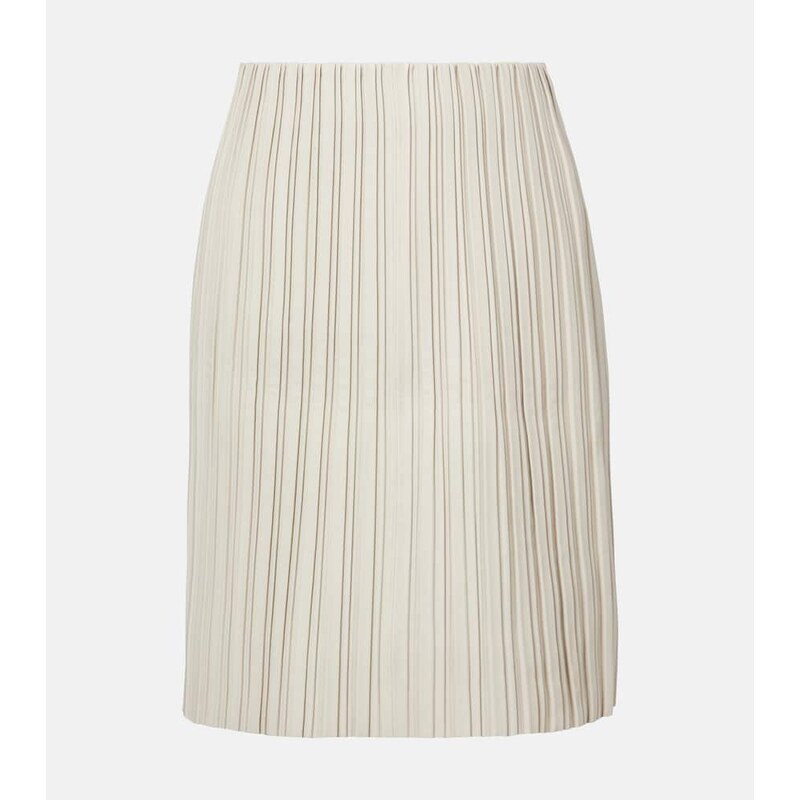 Róhe Plissé leather midi skirt