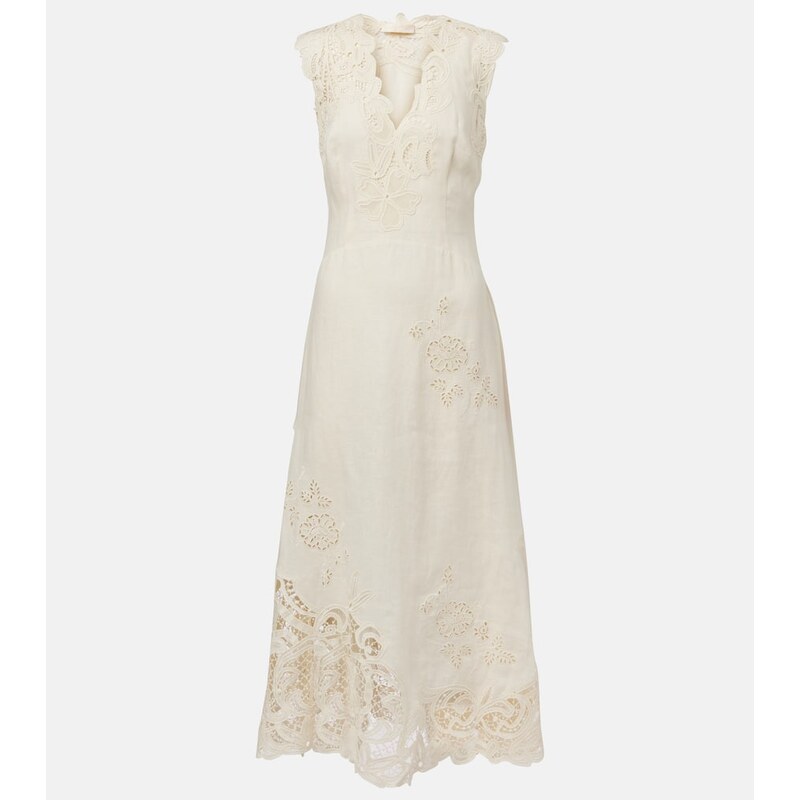 Ulla Johnson Olivette lace-trimmed linen maxi dress