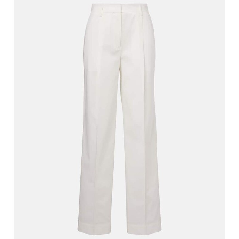 Toteme High-rise cotton straight pants