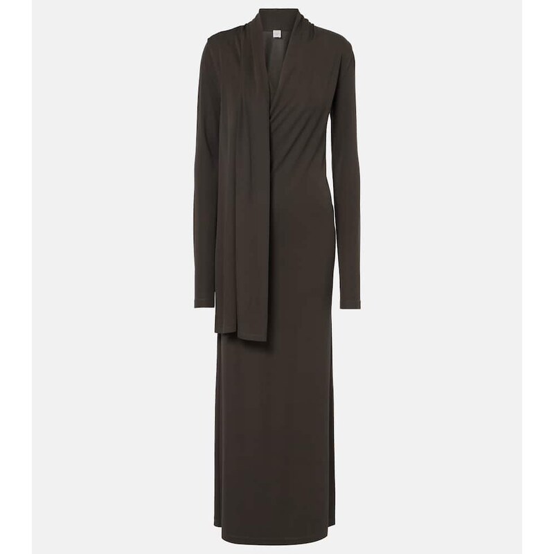 Toteme Scarf-detail jersey maxi dress