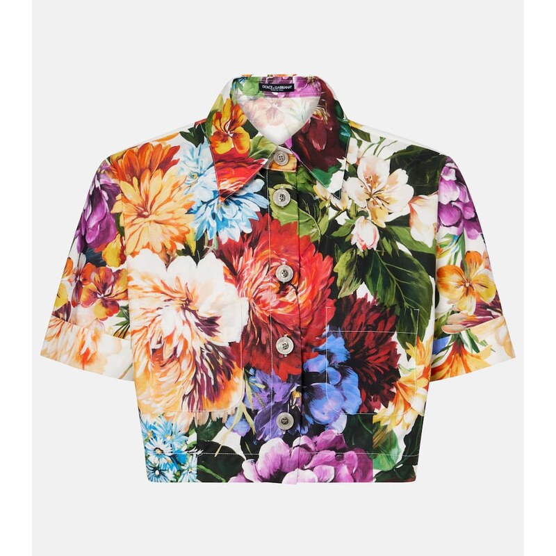 Dolce&Gabbana Cropped floral cotton shirt