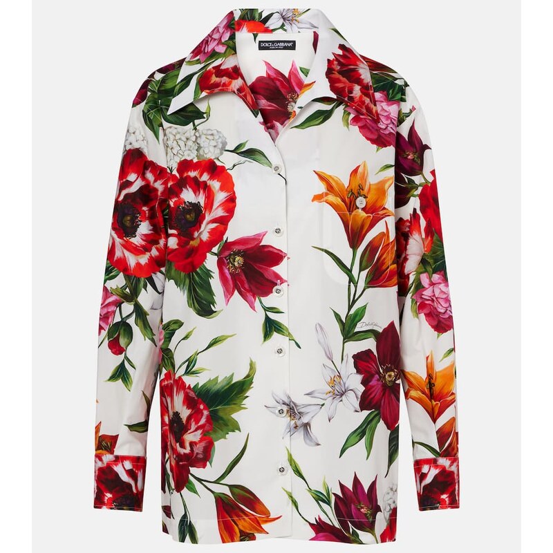 Dolce&Gabbana Floral oversized cotton shirt