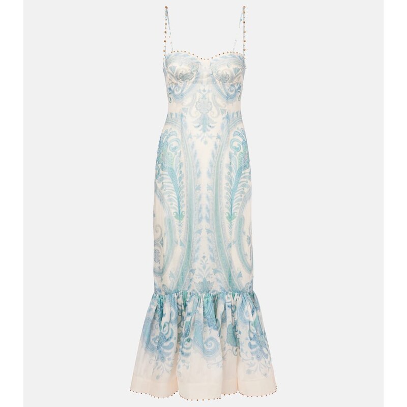 Zimmermann Illuminate silk and linen cocktail dress