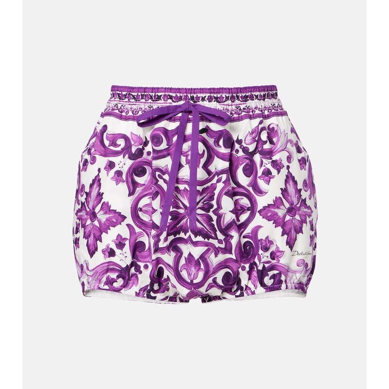 Dolce&Gabbana Majolica cotton poplin shorts